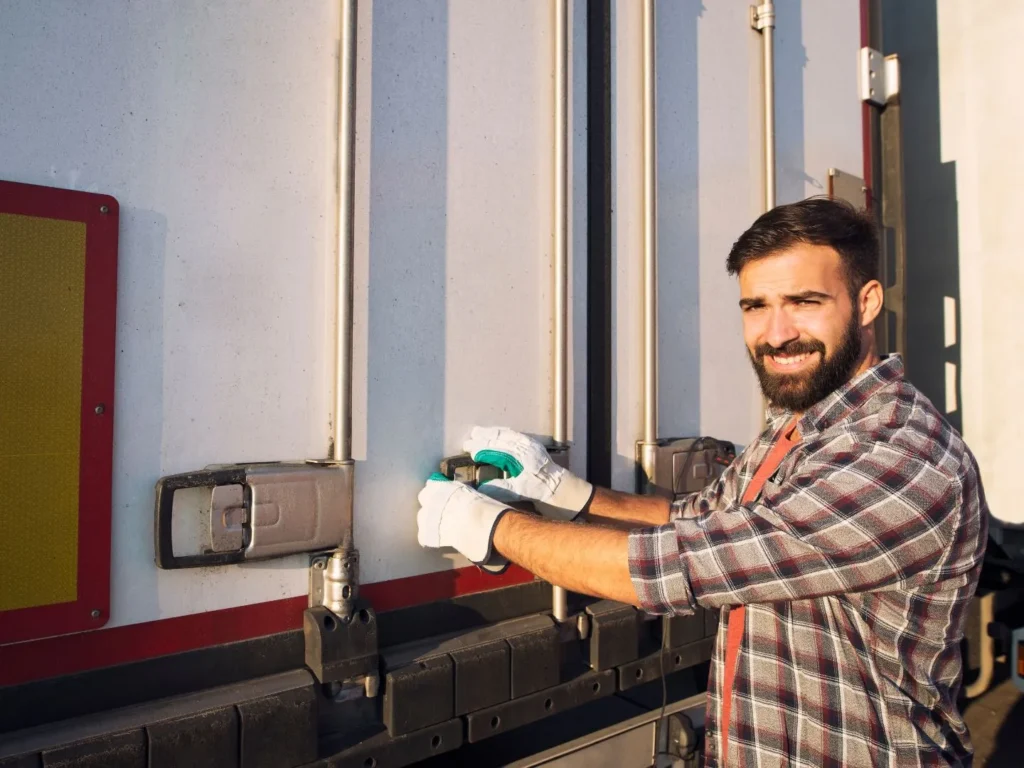 Furgoneta blanca para transporte frigorífico con conductor.